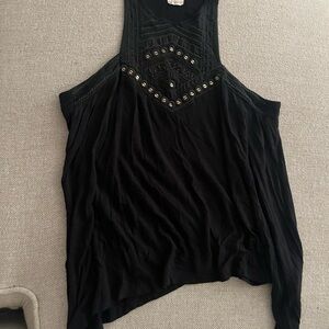 Black Sleeveless Embellished Women's Top